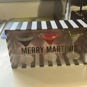 Merry Martinis" 3-piece glass ornament set.